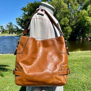 MICHAEL Michael Kors Brookville Caramel Leather Slouchy Hobo Shoulder Bag 2008